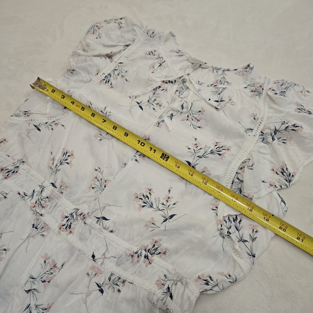 Lucky Brand Top Womens Large Cottagecore Boho Hippie Fairy Peasant Peplum Floral - Picture 8 of 11